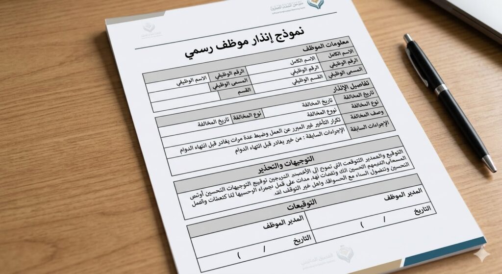 نموذج إنذار موظف