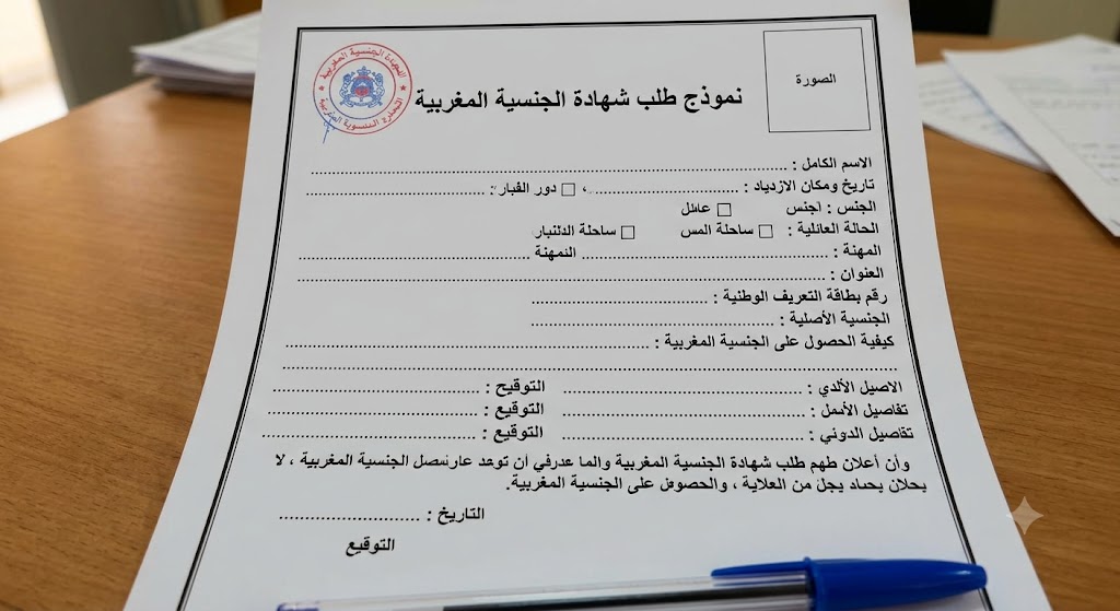 نموذج طلب شهادة الجنسية المغربية
